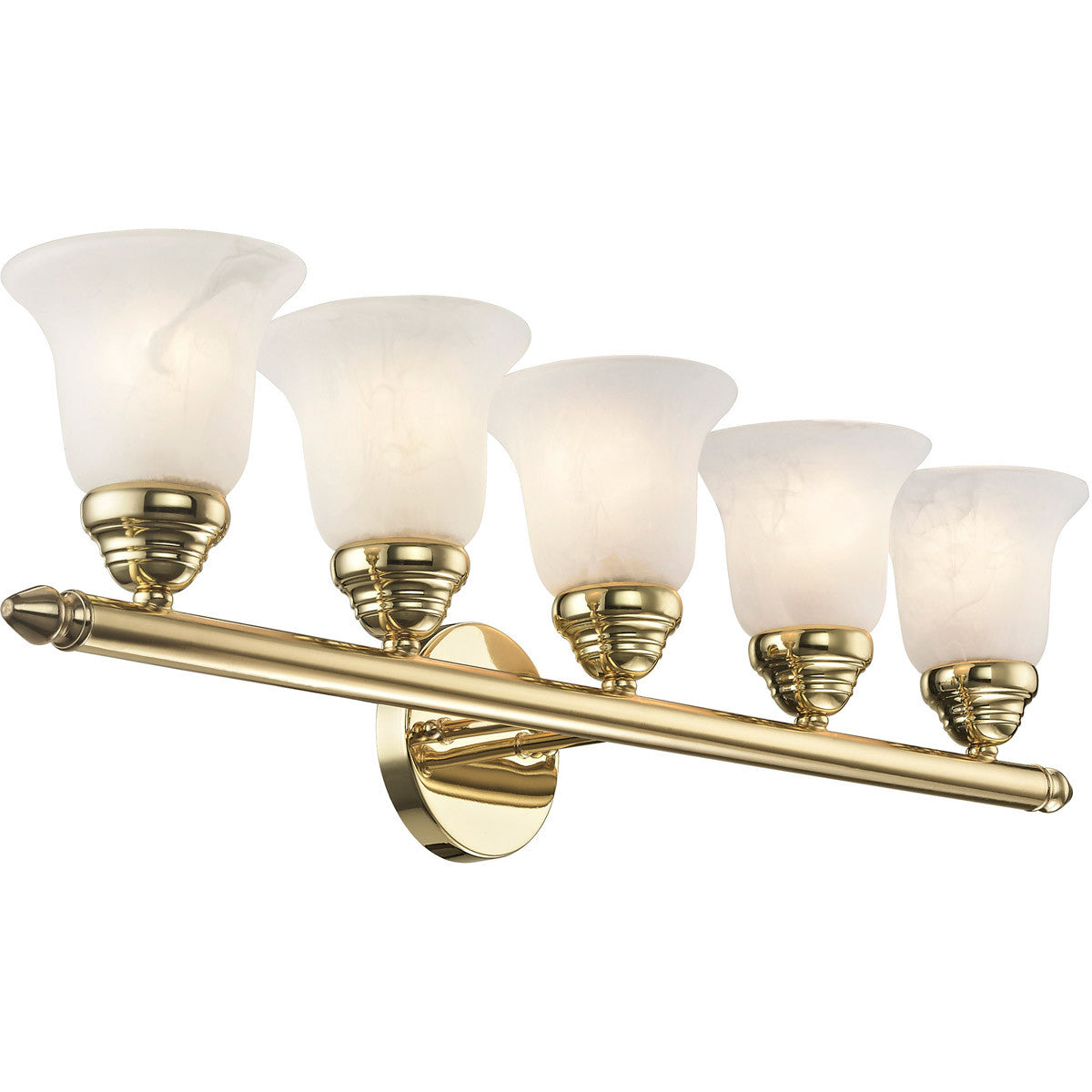 Livex Lighting Neptune Collection 5 Light Polished Brass Bath Light in Polished Brass 1065-02