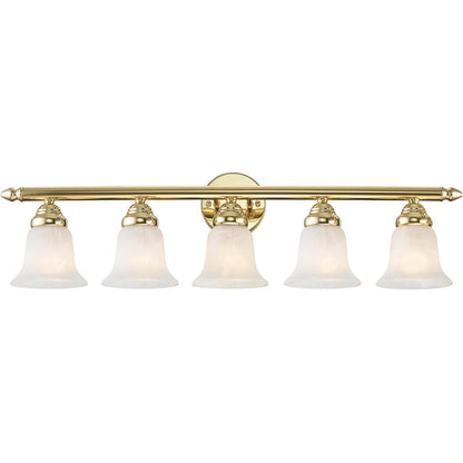 Livex Lighting Neptune Collection 5 Light Polished Brass Bath Light in Polished Brass 1065-02