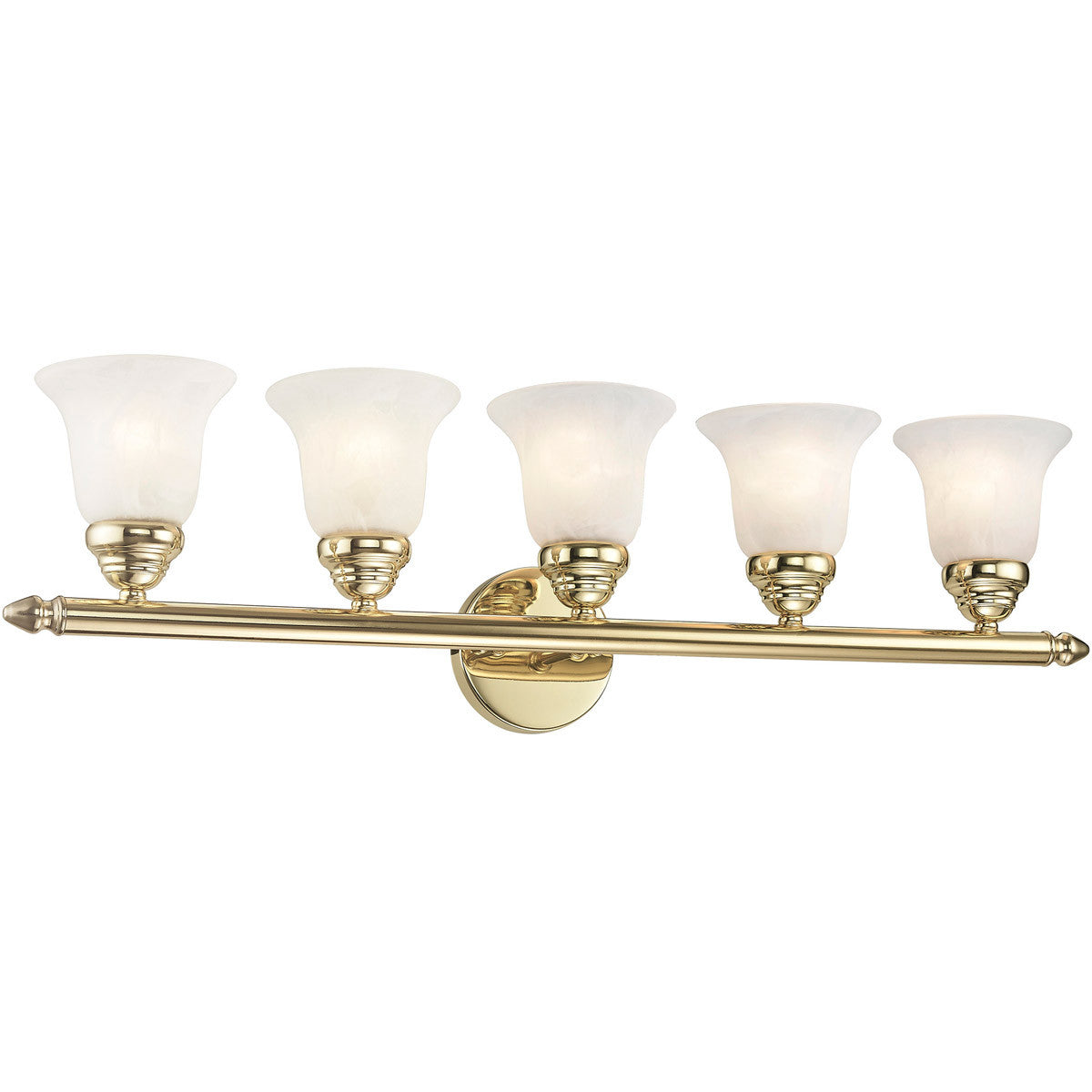 Livex Lighting Neptune Collection 5 Light Polished Brass Bath Light in Polished Brass 1065-02