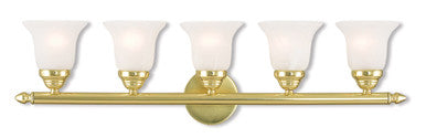 Livex Lighting Neptune Collection 5 Light Polished Brass Bath Light in Polished Brass 1065-02