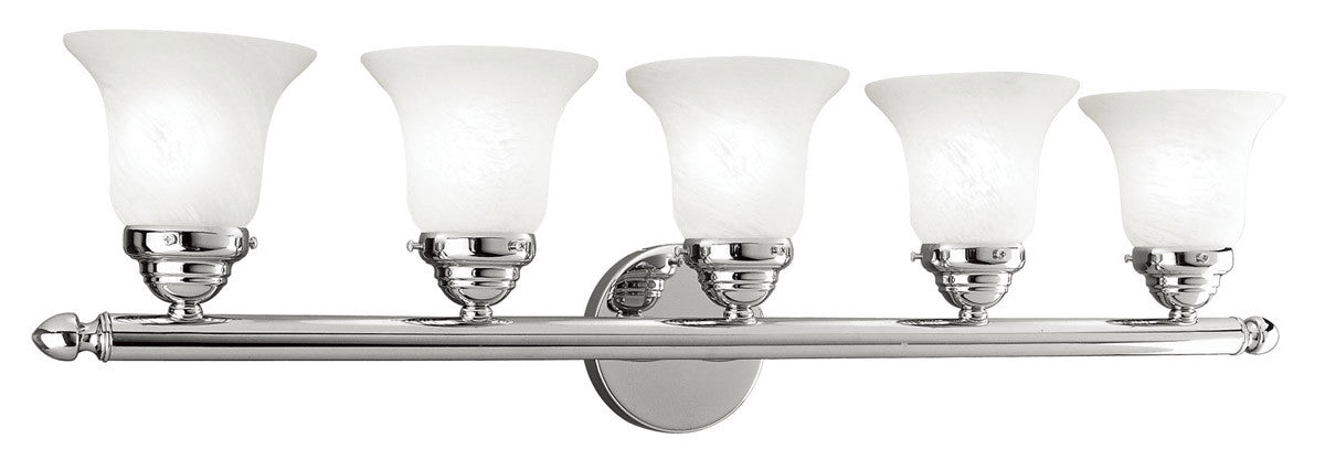 Livex Lighting Neptune Collection 5 Light Polished Chrome Bath Light in Polished Chrome 1065-05