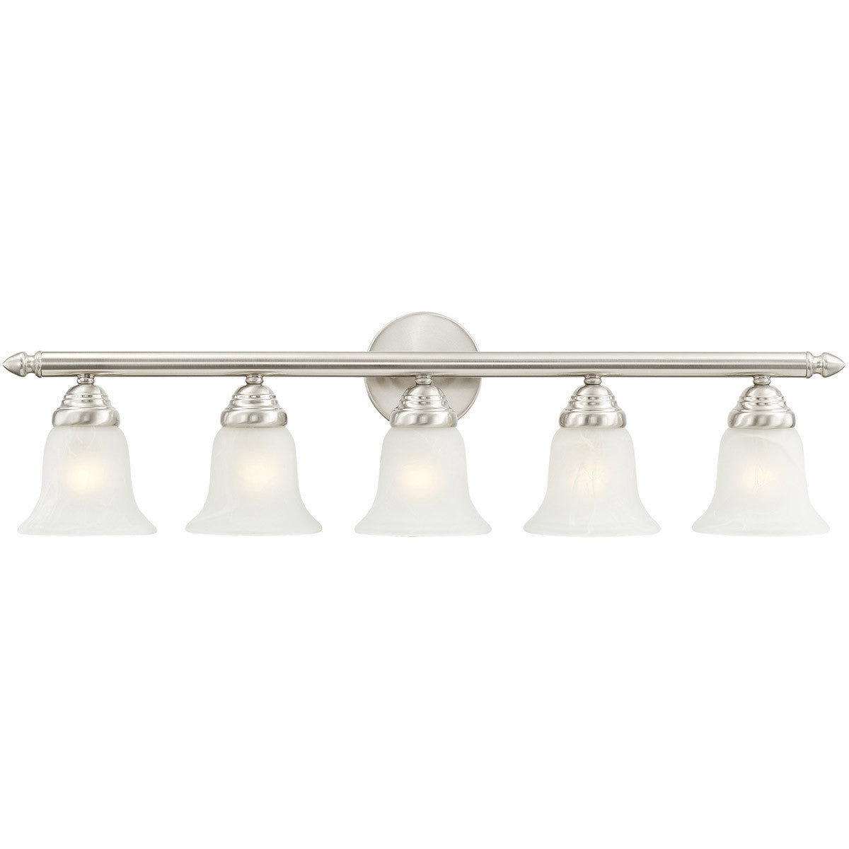 Livex Lighting Neptune Collection 5 Light Brushed Nickel Bath Light in Brushed Nickel 1065-91