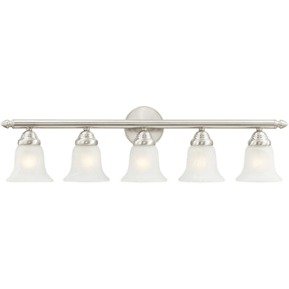 Livex Lighting Neptune Collection 5 Light Brushed Nickel Bath Light in Brushed Nickel 1065-91