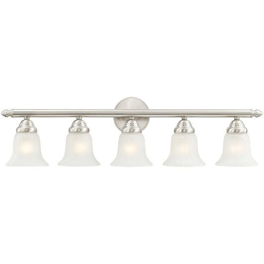 Livex Lighting Neptune Collection 5 Light Brushed Nickel Bath Light in Brushed Nickel 1065-91