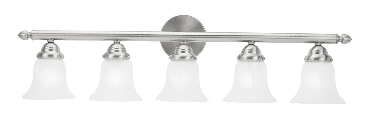 Livex Lighting Neptune Collection 5 Light Brushed Nickel Bath Light in Brushed Nickel 1065-91