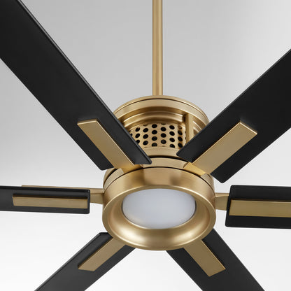 Quorum  Zeus 65" Fan - Aged Brass 10656-80