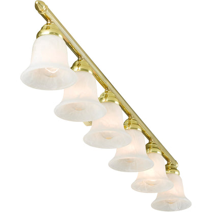 Livex Lighting Neptune Collection 6 Light Polished Brass Bath Light in Polished Brass 1066-02