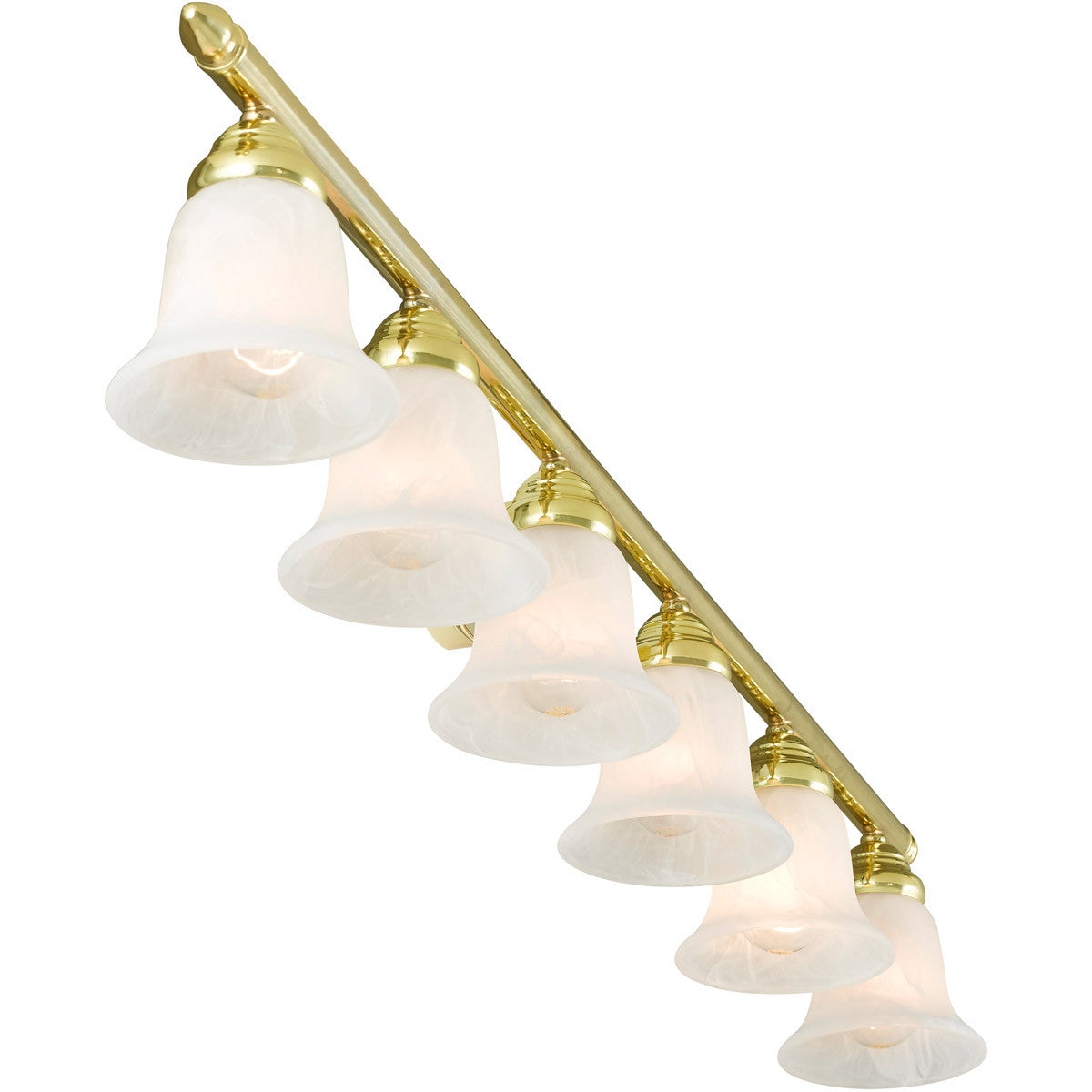 Livex Lighting Neptune Collection 6 Light Polished Brass Bath Light in Polished Brass 1066-02