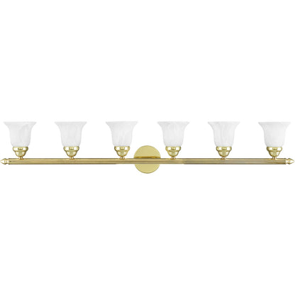 Livex Lighting Neptune Collection 6 Light Polished Brass Bath Light in Polished Brass 1066-02