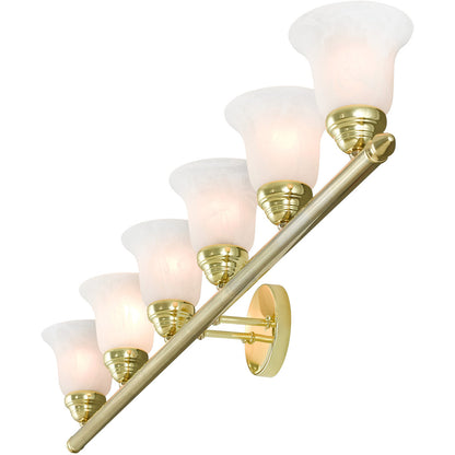 Livex Lighting Neptune Collection 6 Light Polished Brass Bath Light in Polished Brass 1066-02