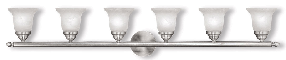 Livex Lighting Neptune Collection 6 Light Brushed Nickel Bath Light in Brushed Nickel 1066-91