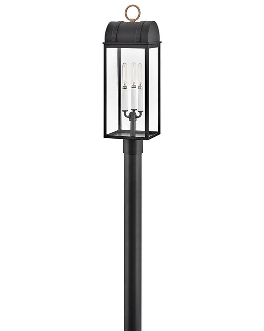 Hinkley Lighting Campbell Large Post Lantern in Black 10661BK-BU