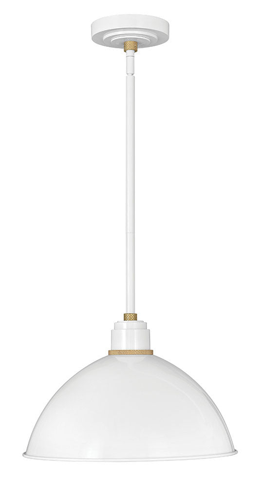 Hinkley Lighting Foundry Dome Pendant Barn Light Gloss White 10685GW