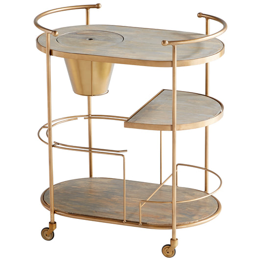 Cyan Design Barcraft Bar Cart in Antique Brass 10687