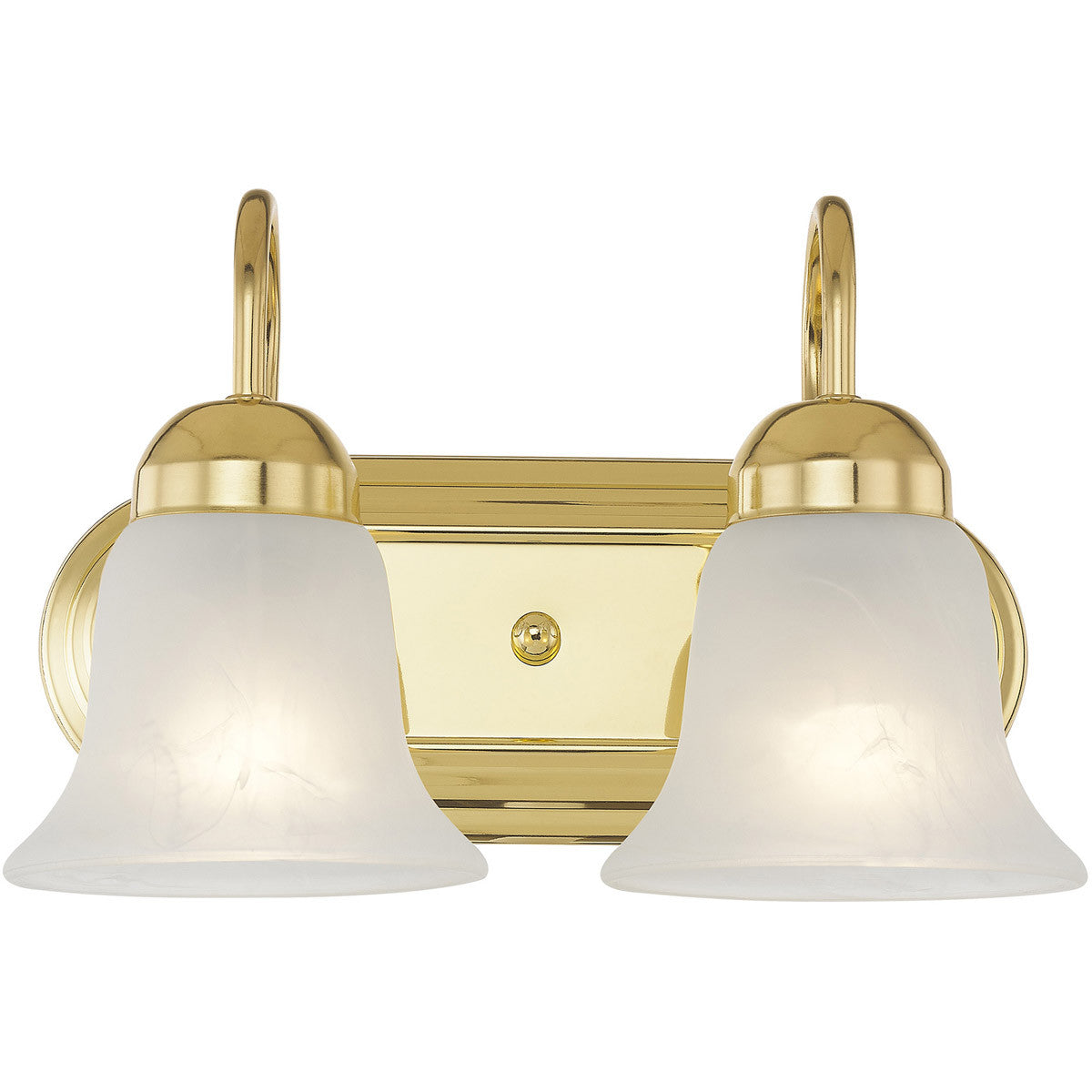 Livex Lighting Riviera Collection 2 Light Polished Brass Bath Light in Polished Brass 1072-02