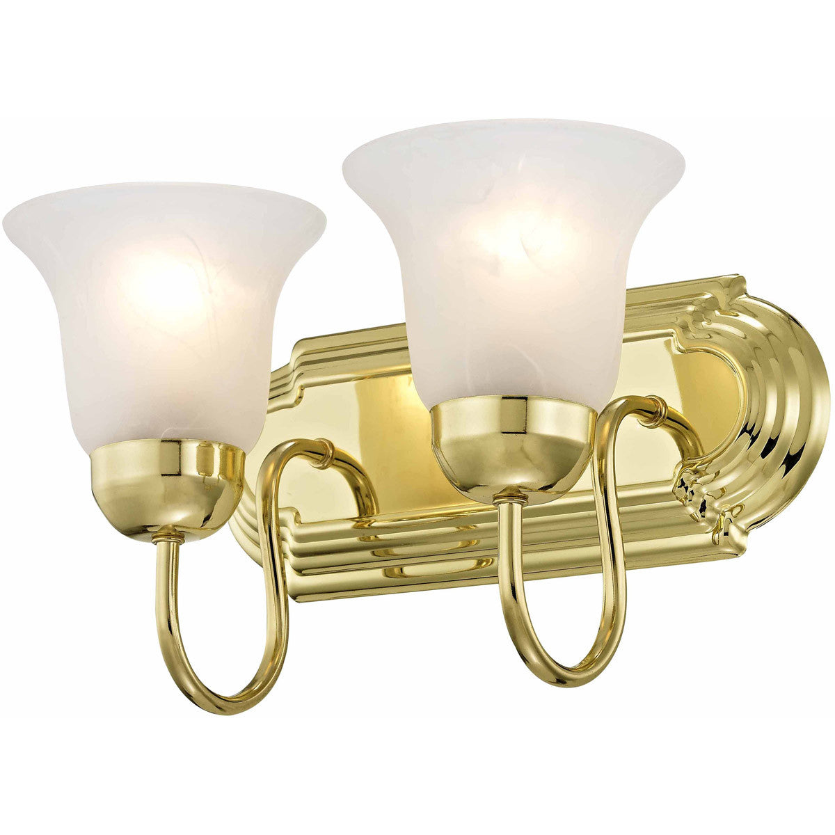 Livex Lighting Riviera Collection 2 Light Polished Brass Bath Light in Polished Brass 1072-02