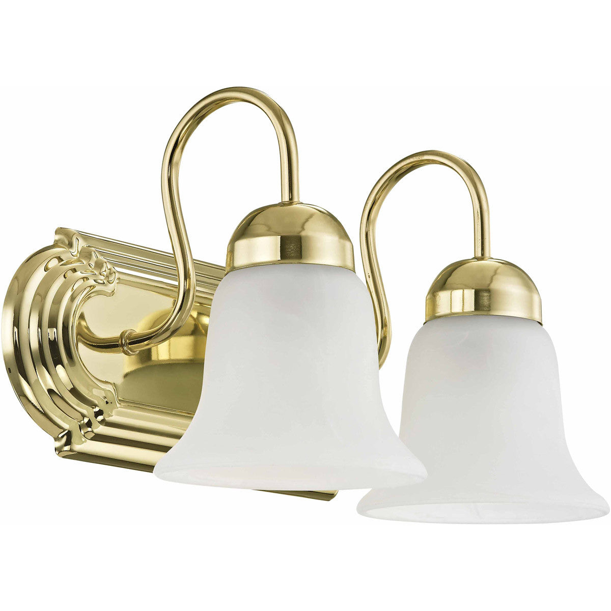 Livex Lighting Riviera Collection 2 Light Polished Brass Bath Light in Polished Brass 1072-02