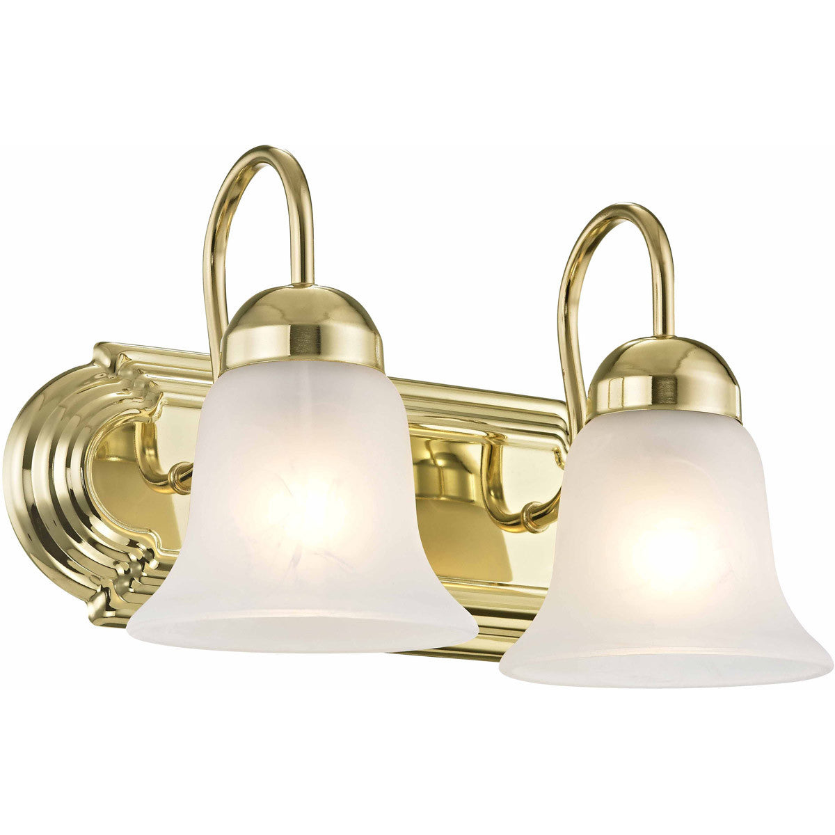 Livex Lighting Riviera Collection 2 Light Polished Brass Bath Light in Polished Brass 1072-02