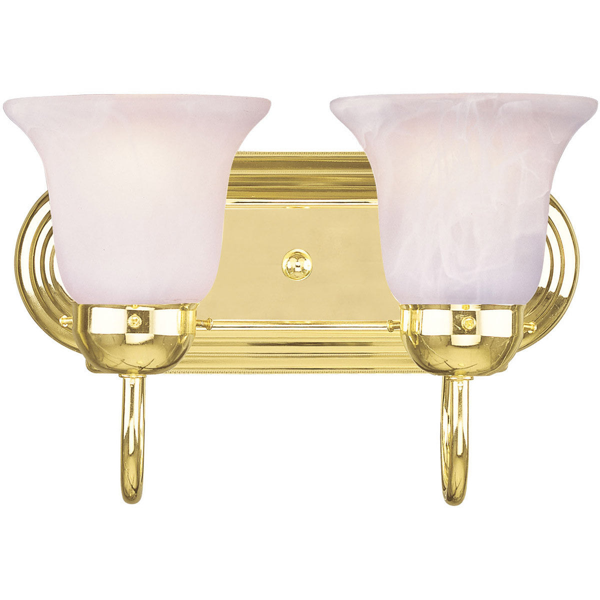 Livex Lighting Riviera Collection 2 Light Polished Brass Bath Light in Polished Brass 1072-02