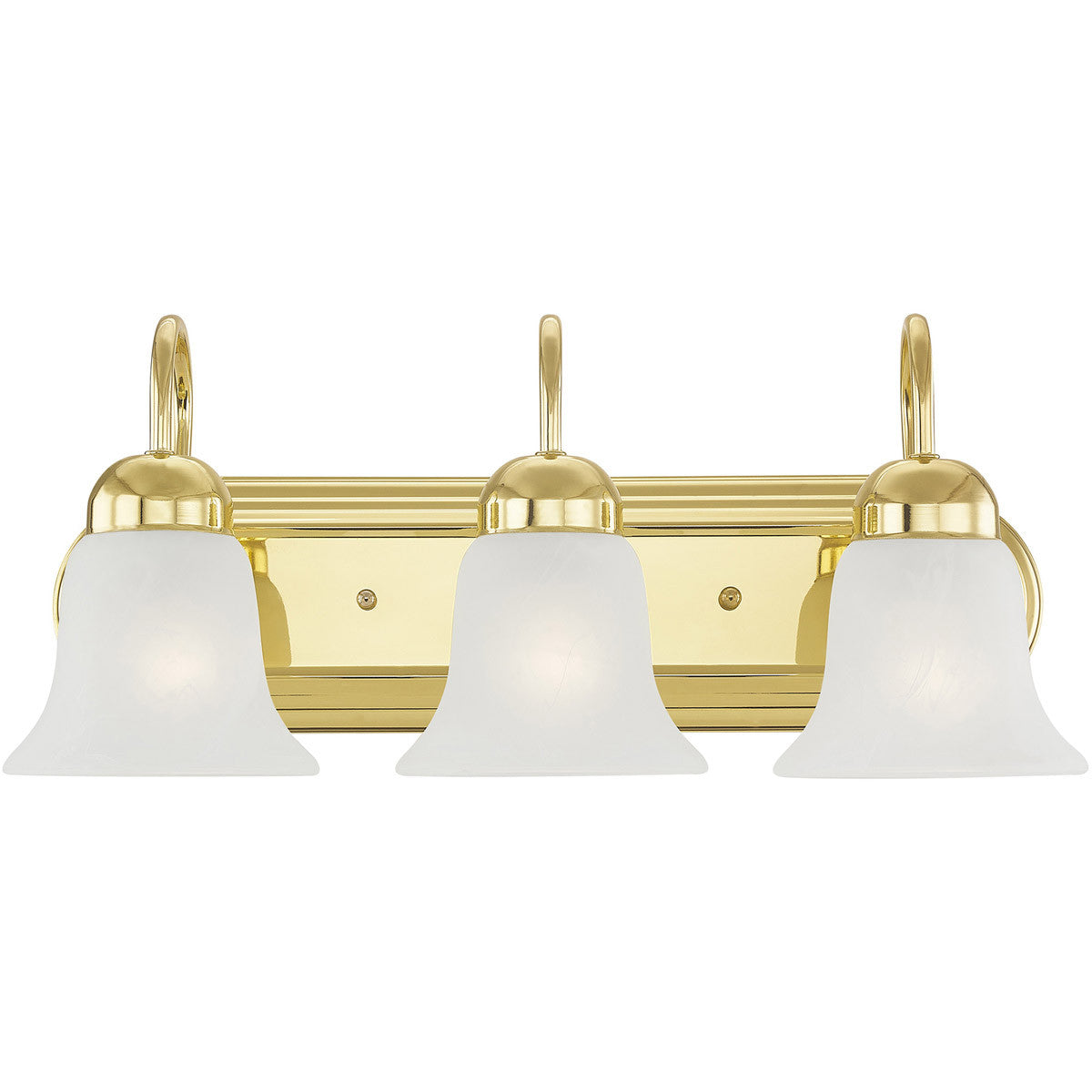 Livex Lighting Riviera Collection 3 Light Polished Brass Bath Light in Polished Brass 1073-02