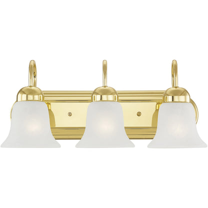 Livex Lighting Riviera Collection 3 Light Polished Brass Bath Light in Polished Brass 1073-02