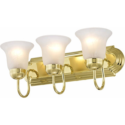 Livex Lighting Riviera Collection 3 Light Polished Brass Bath Light in Polished Brass 1073-02