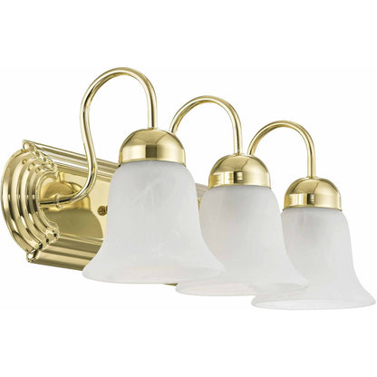 Livex Lighting Riviera Collection 3 Light Polished Brass Bath Light in Polished Brass 1073-02