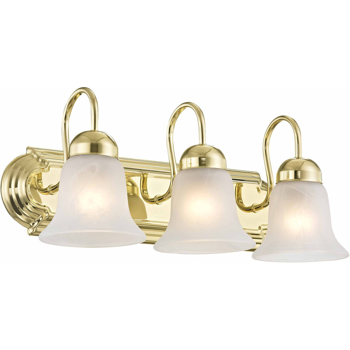 Livex Lighting Riviera Collection 3 Light Polished Brass Bath Light in Polished Brass 1073-02