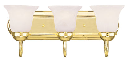 Livex Lighting Riviera Collection 3 Light Polished Brass Bath Light in Polished Brass 1073-02