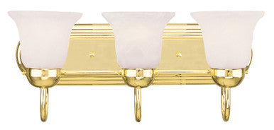 Livex Lighting Riviera Collection 3 Light Polished Brass Bath Light in Polished Brass 1073-02