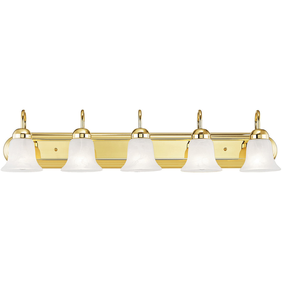 Livex Lighting Riviera Collection 5 Light Polished Brass Bath Light in Polished Brass 1075-02