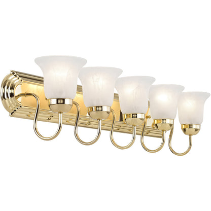 Livex Lighting Riviera Collection 5 Light Polished Brass Bath Light in Polished Brass 1075-02