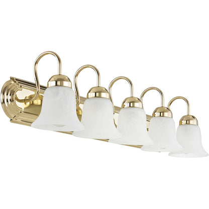 Livex Lighting Riviera Collection 5 Light Polished Brass Bath Light in Polished Brass 1075-02