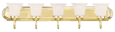 Livex Lighting Riviera Collection 5 Light Polished Brass Bath Light in Polished Brass 1075-02