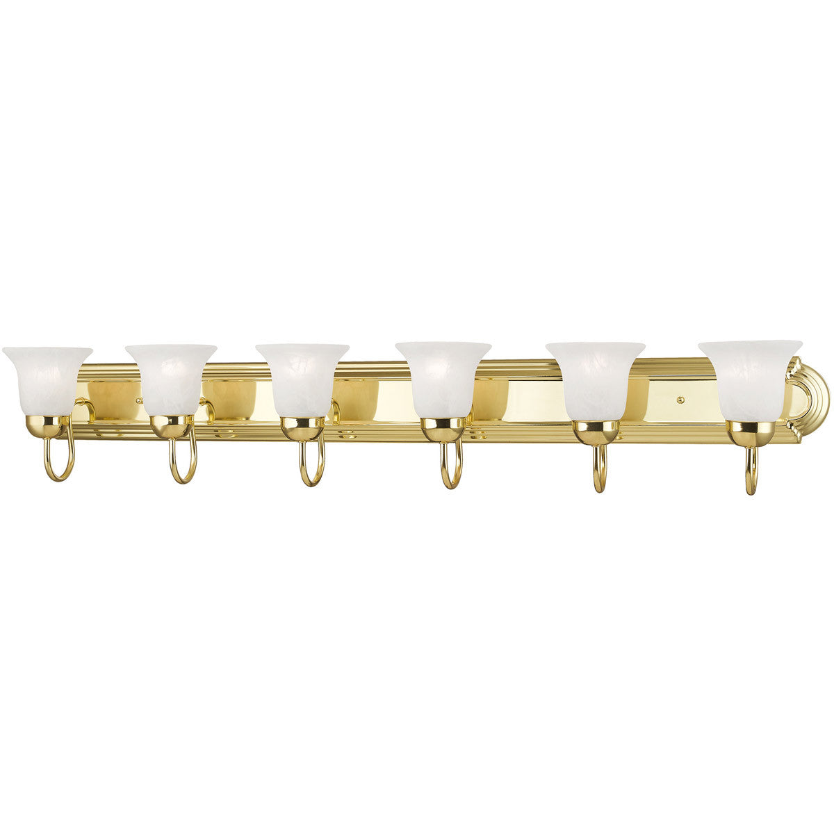 Livex Lighting Riviera Collection 6 Light Polished Brass Bath Light in Polished Brass 1076-02