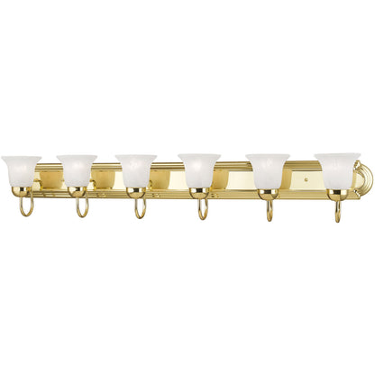 Livex Lighting Riviera Collection 6 Light Polished Brass Bath Light in Polished Brass 1076-02