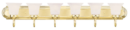 Livex Lighting Riviera Collection 6 Light Polished Brass Bath Light in Polished Brass 1076-02