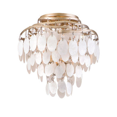 Corbett Lighting Dolce Semi Flush in Champagne Leaf 109-33