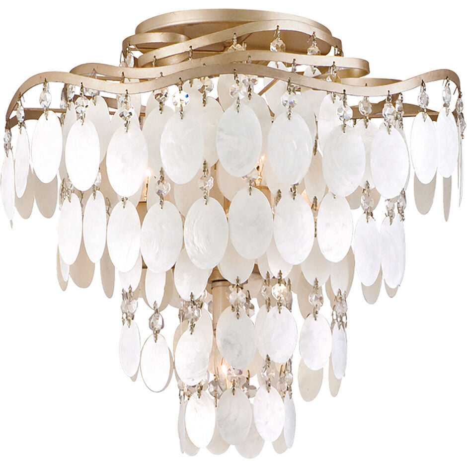 Corbett Lighting Dolce Semi Flush in Champagne Leaf 109-34-CPL