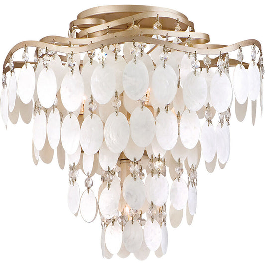 Corbett Lighting Dolce Semi Flush in Champagne Leaf 109-34-CPL