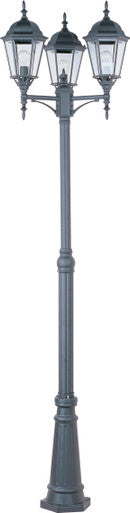 Maxim 3-Light Outdoor Pole/Post Lantern in Black 1105BK