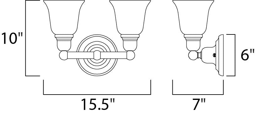 Maxim Bel Air 2-Light Bath Vanity in Satin Nickel 11087SVSN