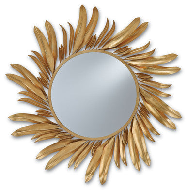 Currey & Co. Folium Round Gold Mirror 1108