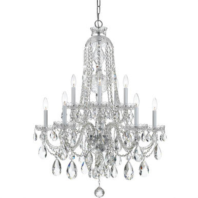 Crystorama Traditional Crystal 10 Light Hand Cut Crystal Polished Chrome Chandelier 1110-CH-CL-MWP