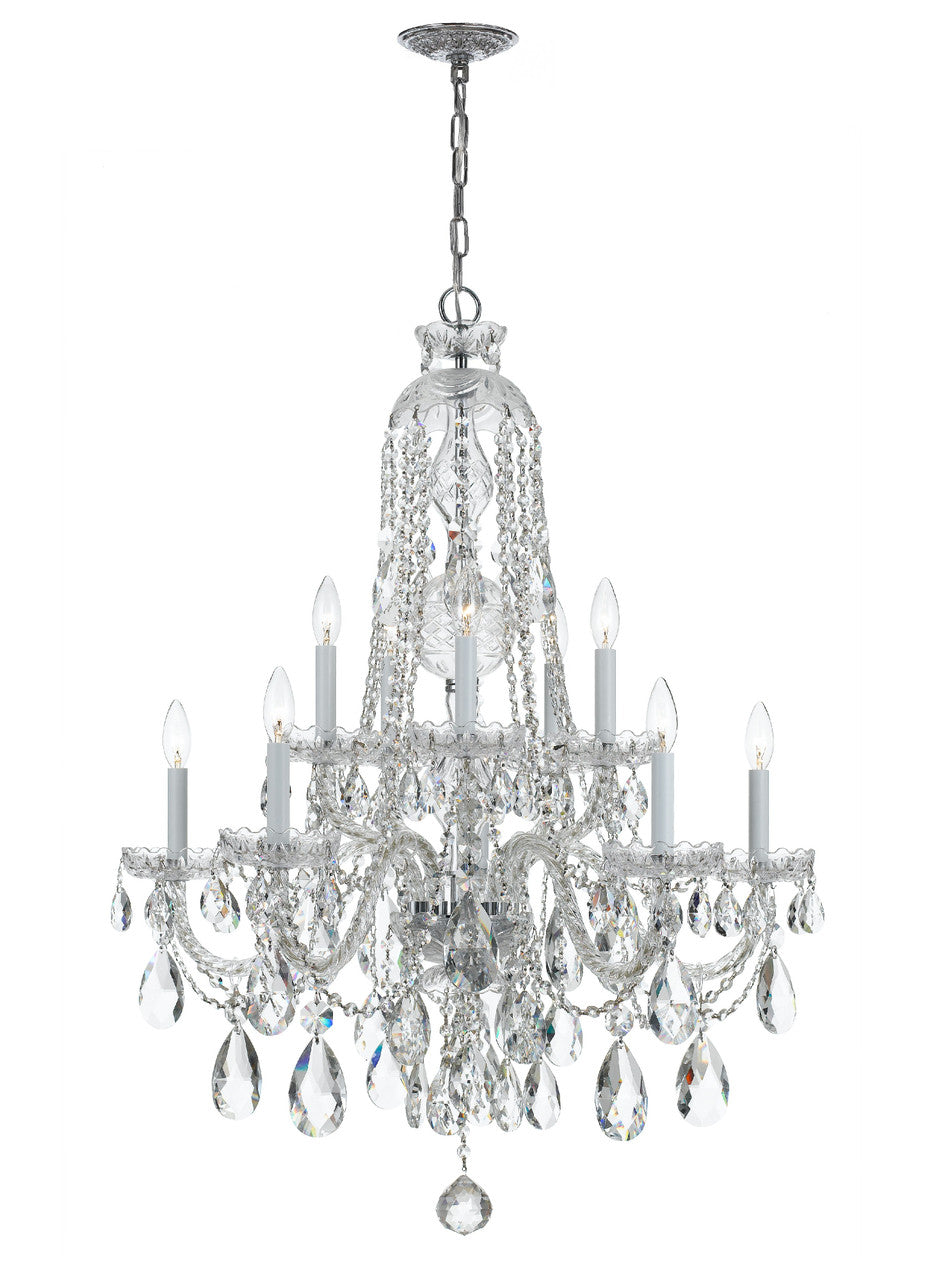 Crystorama Traditional Crystal 10 Light Spectra Crystal Polished Chrome Chandelier 1110-CH-CL-SAQ