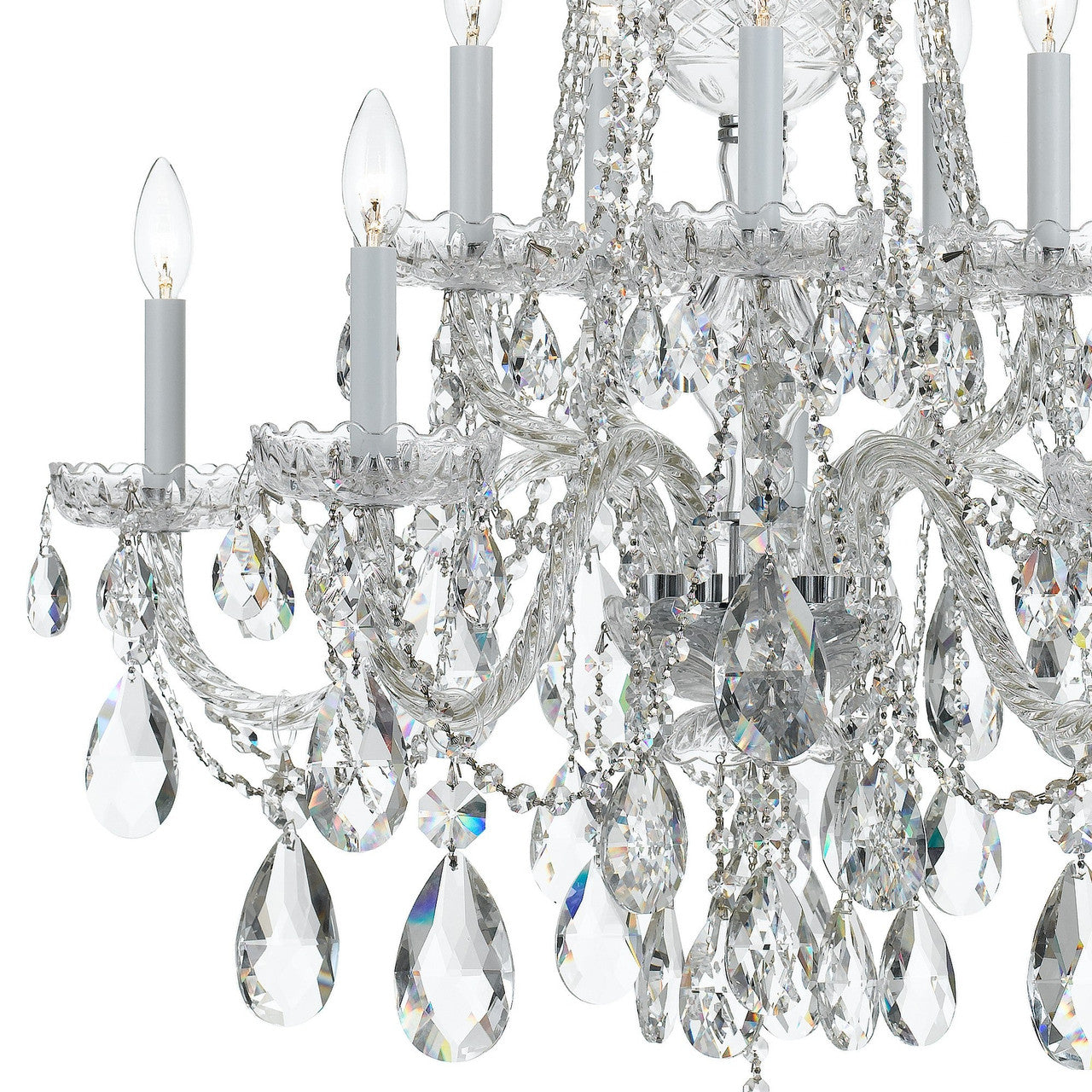 Crystorama Traditional Crystal 10 Light Swarovski Strass Crystal Polished Chrome Chandelier 1110-CH-CL-S