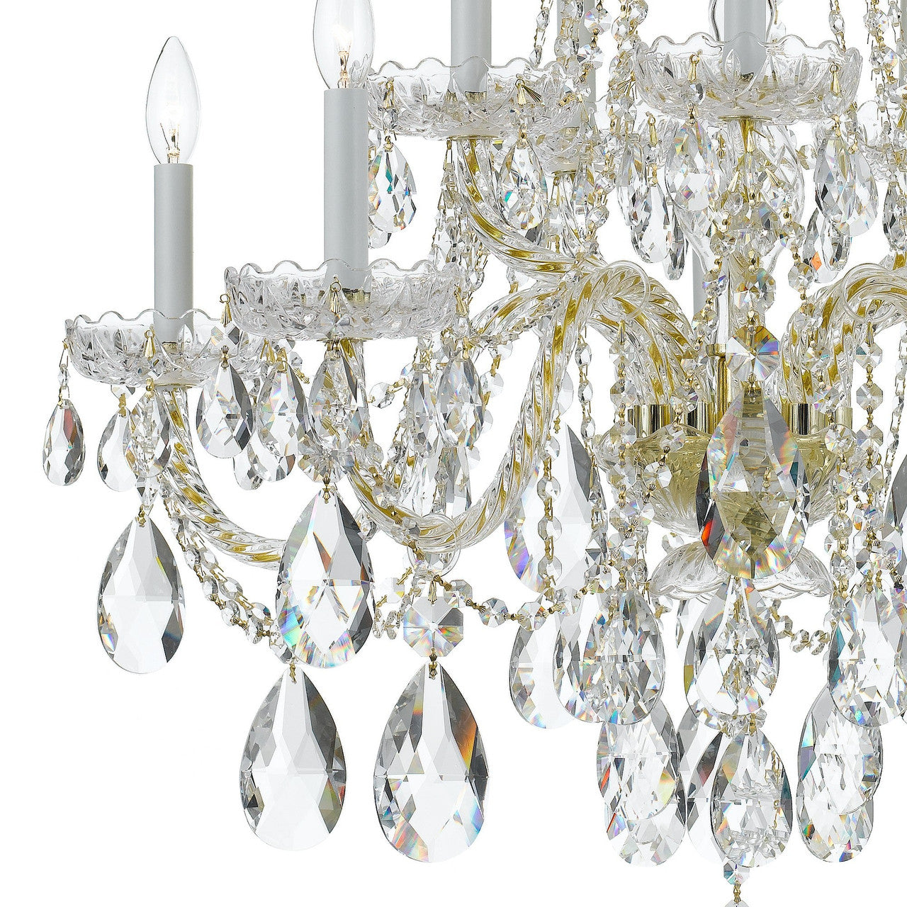 Crystorama Traditional Crystal 10 Light Hand Cut Crystal Polished Brass Chandelier 1110-PB-CL-MWP