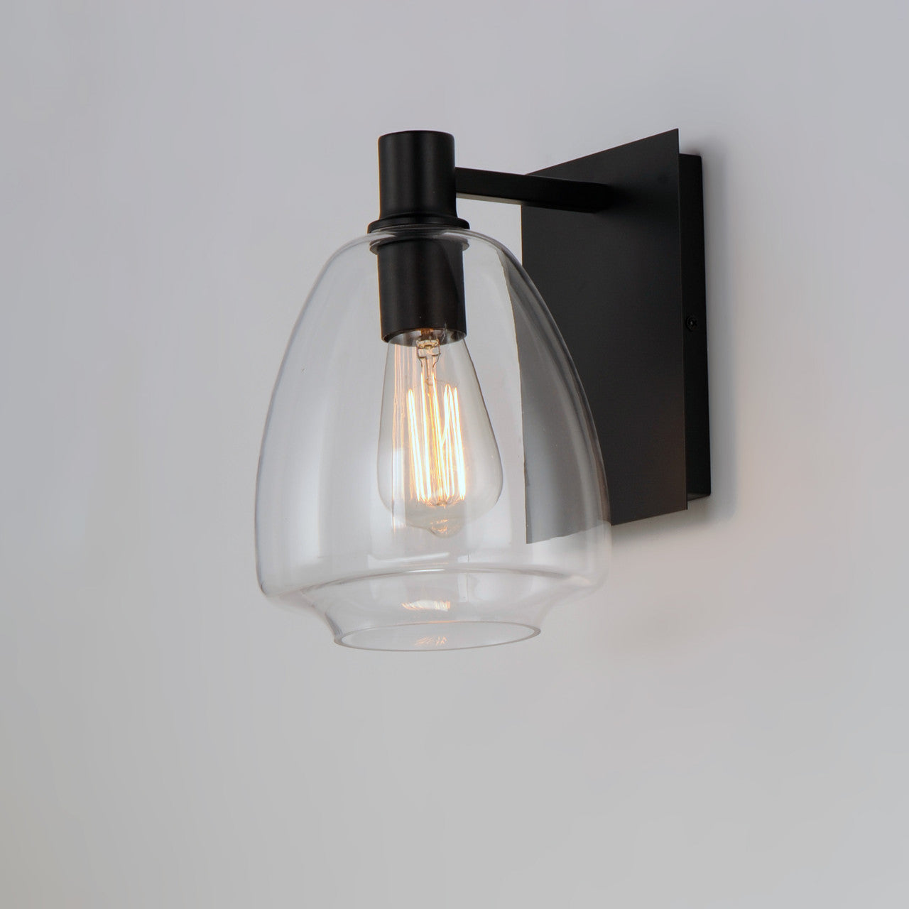 Maxim Babylon 1-Light Wall Sconce in Black 11111CLBK