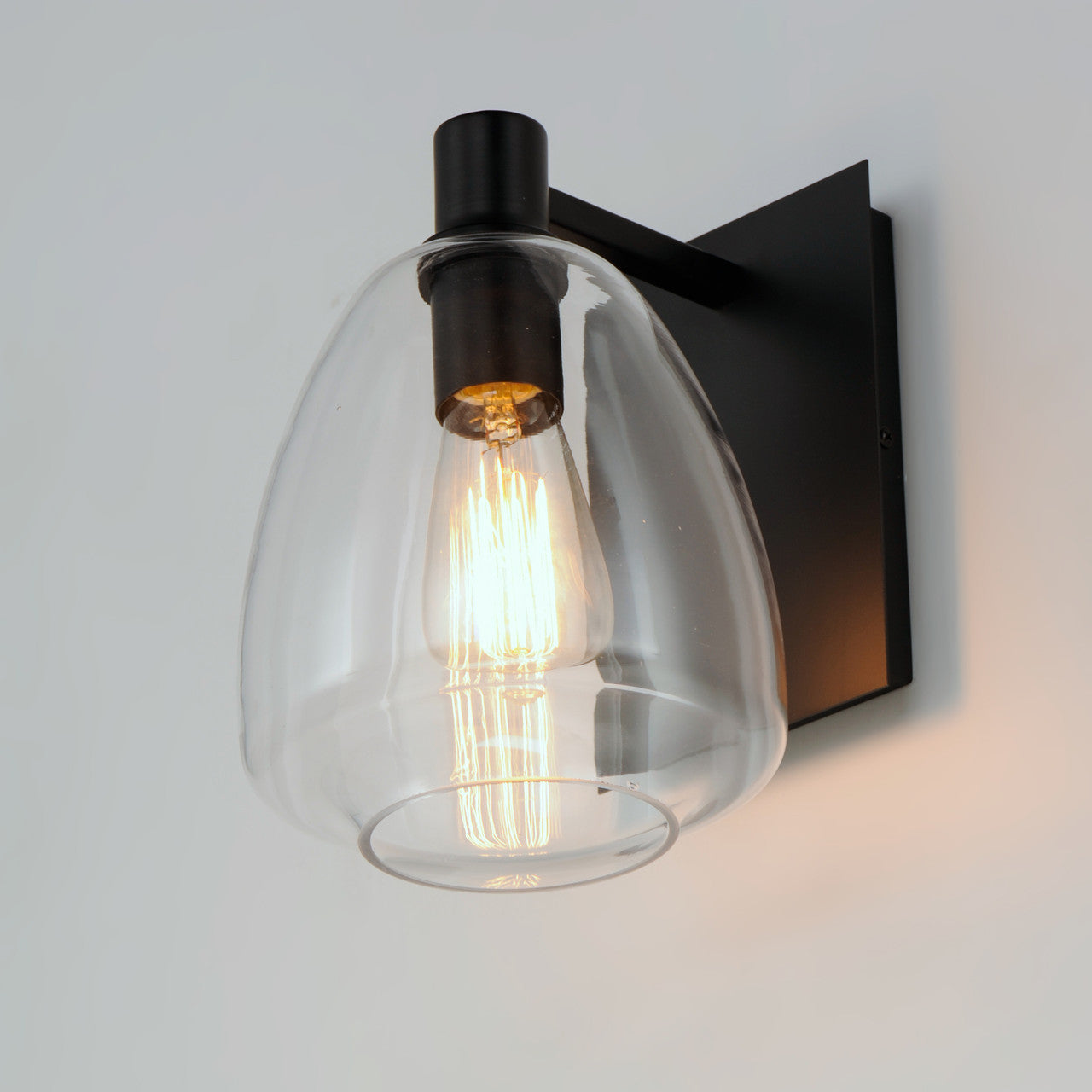 Maxim Babylon 1-Light Wall Sconce in Black 11111CLBK