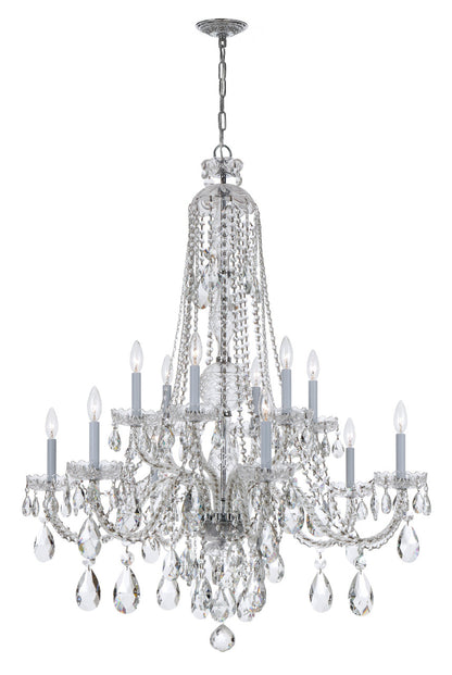 Crystorama Traditional Crystal 12 Light Hand Cut Crystal Polished Chrome Chandelier 1112-CH-CL-MWP